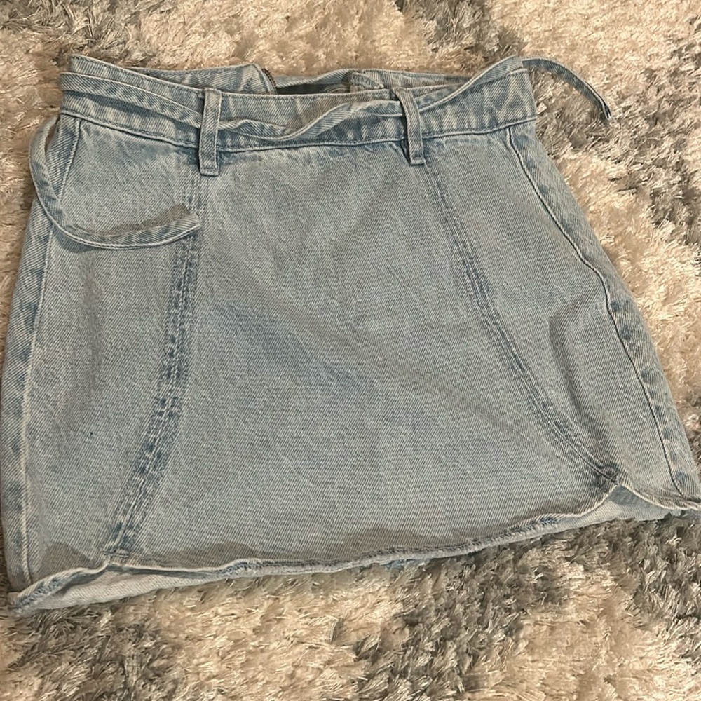 Pacsun Tulip  Tie Waist Light Wash Denim Skirt
